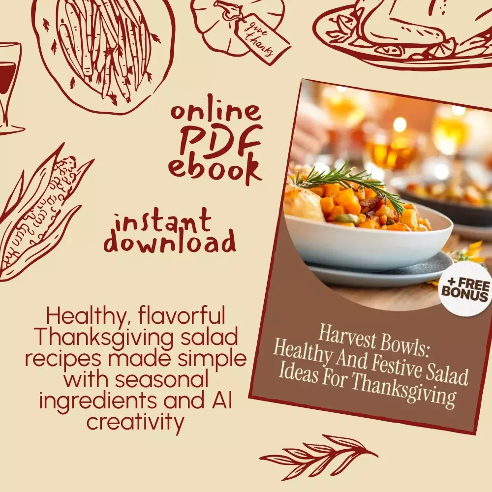 Harvest Bowls: Healthy and Festive Salad Ideas for Thanksgiving | eBook for Fresh Seasonal Recipes, Creative Dressings & AI Cooking Tips | Digital Download for Holiday Meal Inspiration