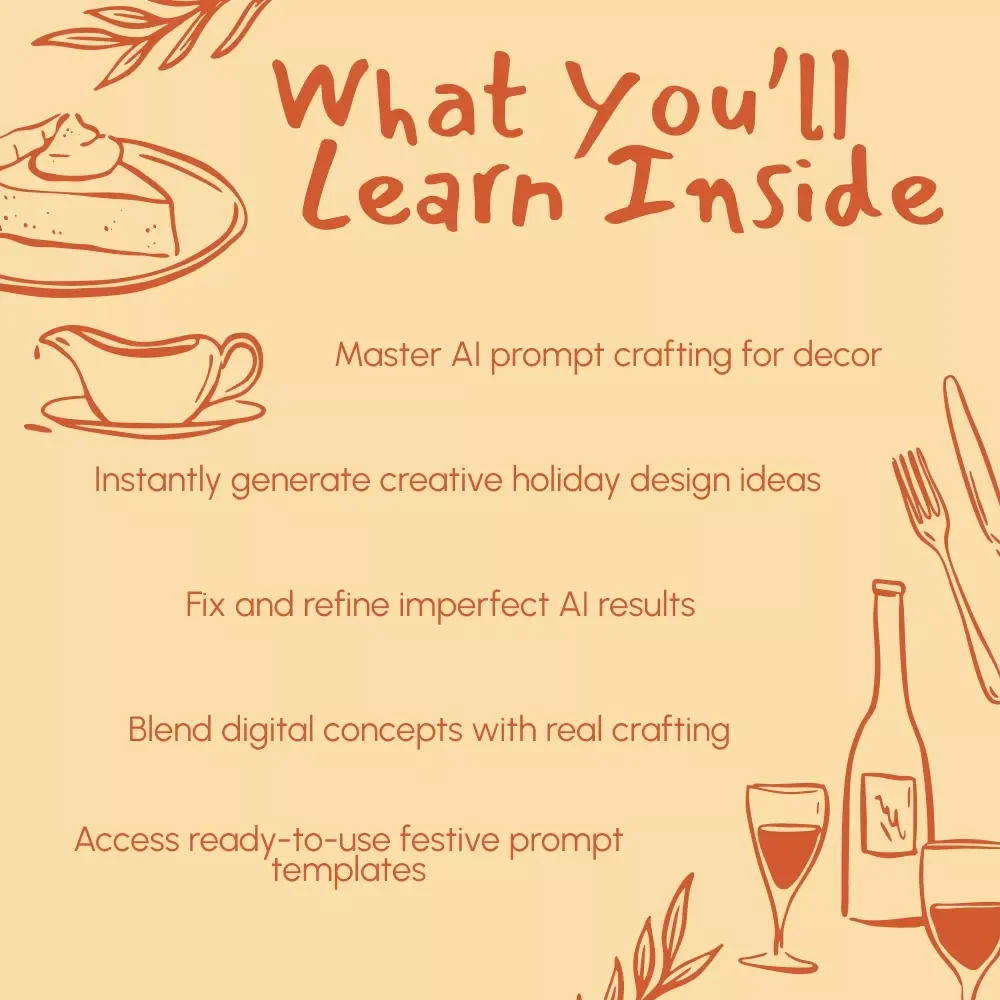 AI-Powered Thanksgiving: Creative DIY Decoration Prompts for a Festive Home | AI Prompts for DIY Thanksgiving Decorations | Digital Guide for Creative Holiday Decor Ideas
