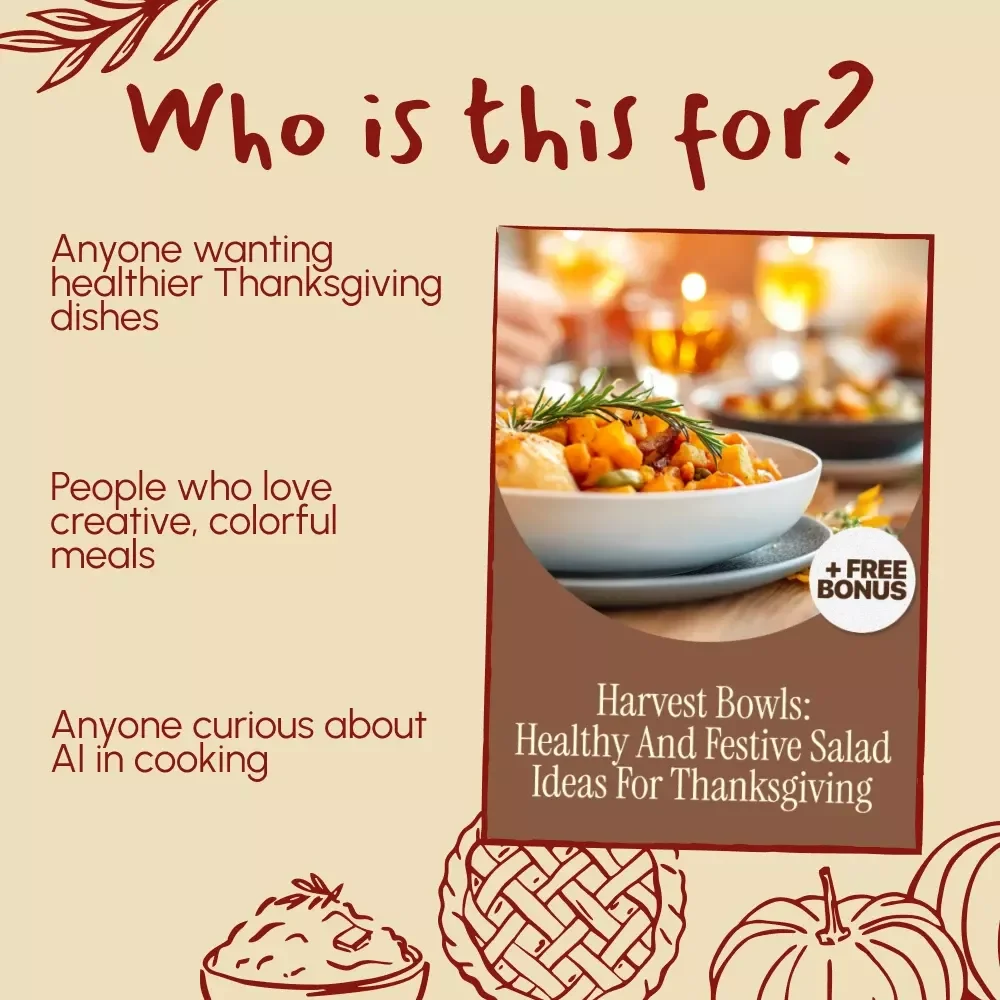 Harvest Bowls: Healthy and Festive Salad Ideas for Thanksgiving | eBook for Fresh Seasonal Recipes, Creative Dressings & AI Cooking Tips | Digital Download for Holiday Meal Inspiration