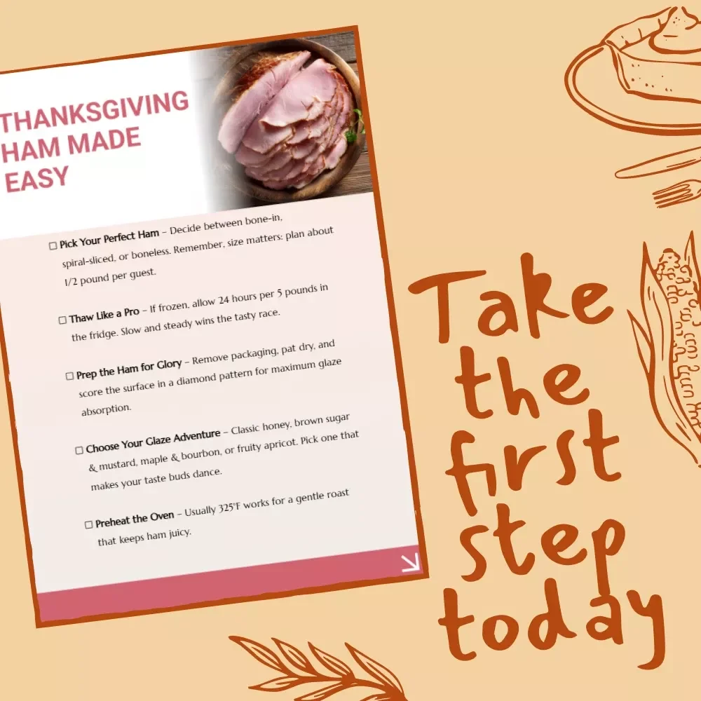 Thanksgiving Ham Made Easy – Printable Holiday Cooking Checklist for Beginners | Easy Ham Recipes for Thanksgiving | Digital Download