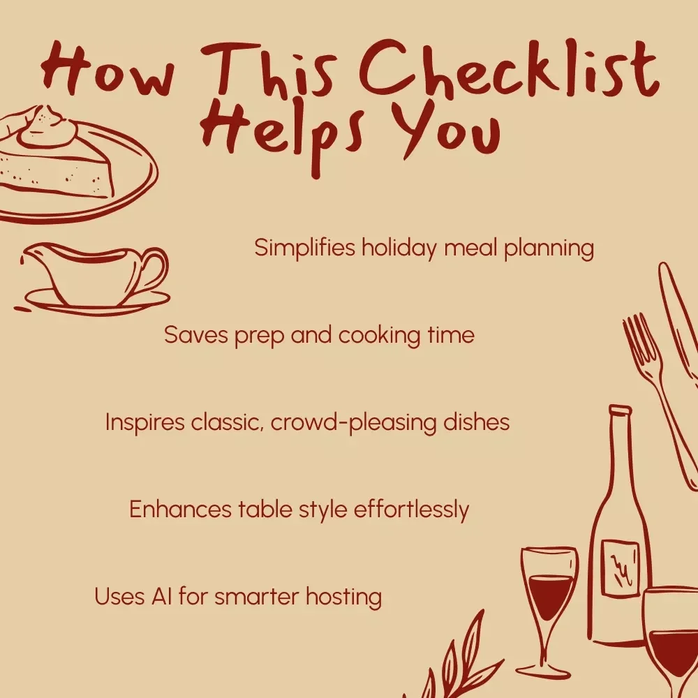 The Old-Fashioned Thanksgiving Dinner Checklist | Vintage-Inspired Holiday Meal Planner | Digital Download for Classic Family Feast