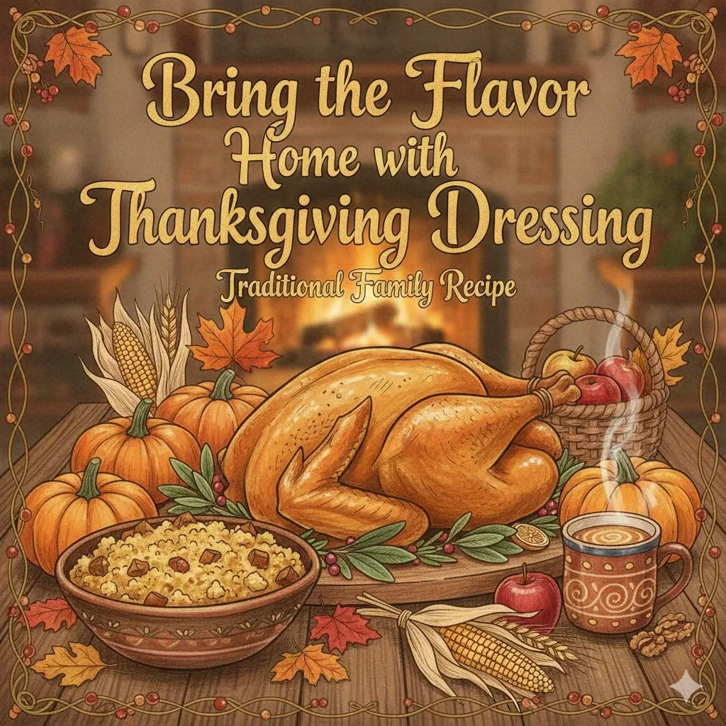 Bring the Flavor Home with Thanksgiving Dressing | Printable Thanksgiving Recipe Guide | Holiday Cooking eBook | Digital Download for Perfect Homemade Dressing