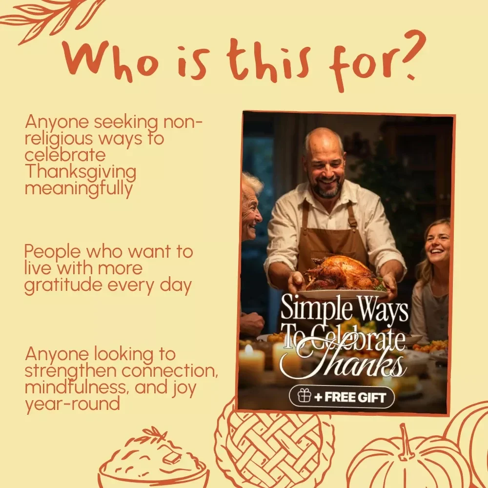 Simple Ways to Celebrate Thanks | Gratitude eBook | Non-Religious Thanksgiving Guide | Mindful Living & Self Growth Digital Download