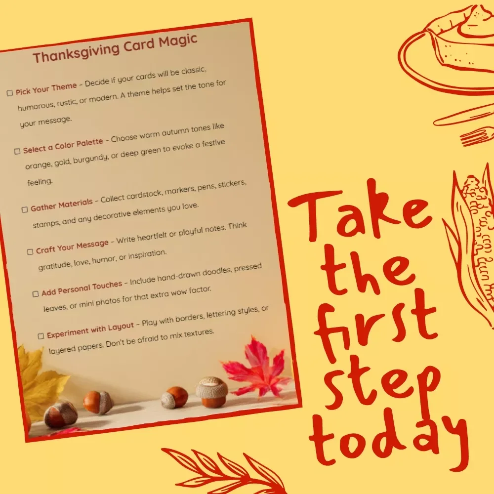 Thanksgiving Card Magic | Printable Checklist for DIY Thanksgiving Cards Ideas | Fall Greeting Card Guide | Holiday Craft Inspiration