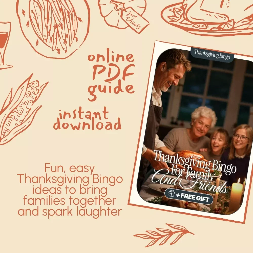 Thanksgiving Bingo for Family and Friends | Printable Holiday Game Guide, Fun Thanksgiving Activity, Family Party eBook, Thanksgiving Bingo Digital Download