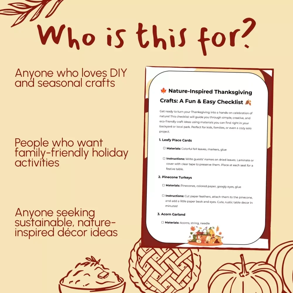 Nature-Inspired Thanksgiving Crafts: A Fun & Easy Checklist 🍂 | Thanksgiving Craft Ideas Using Natural Materials | Family Fall DIY Projects