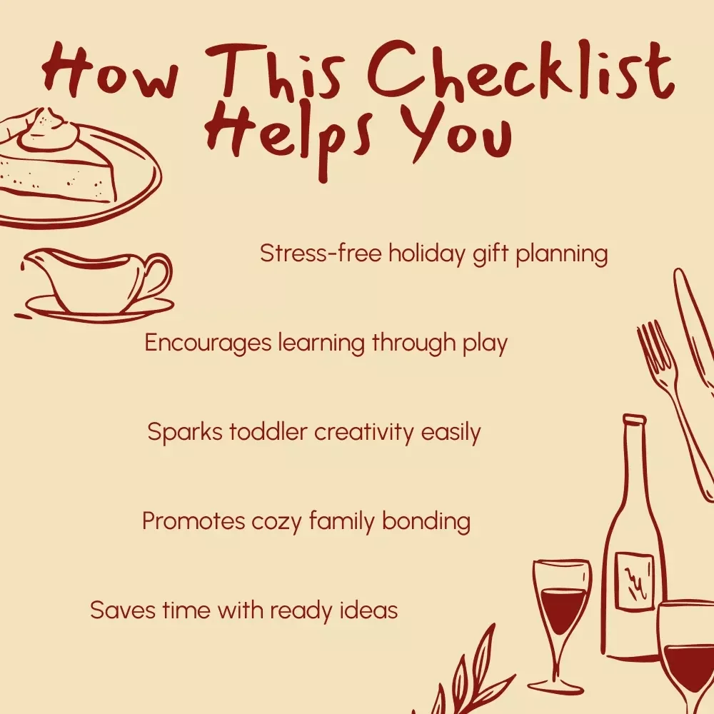 Toddler-Approved Thanksgiving Gifts Checklist | Fun & Educational Thanksgiving Gifts for Toddlers | Printable Holiday Gift Ideas for Kids
