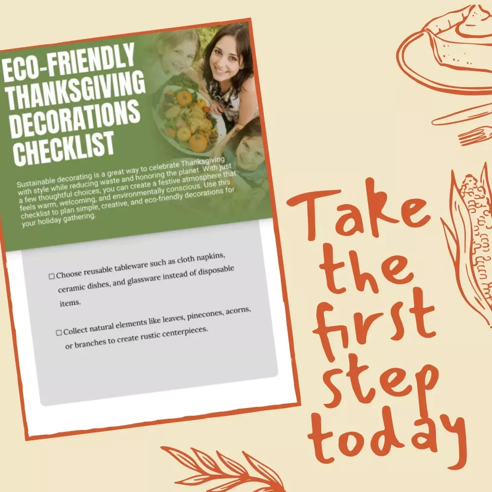 Eco-Friendly Thanksgiving Decorations Checklist | Sustainable Fall Holiday Decor Ideas | Zero Waste Table Setting & Rustic DIY Guide (Digital Download)