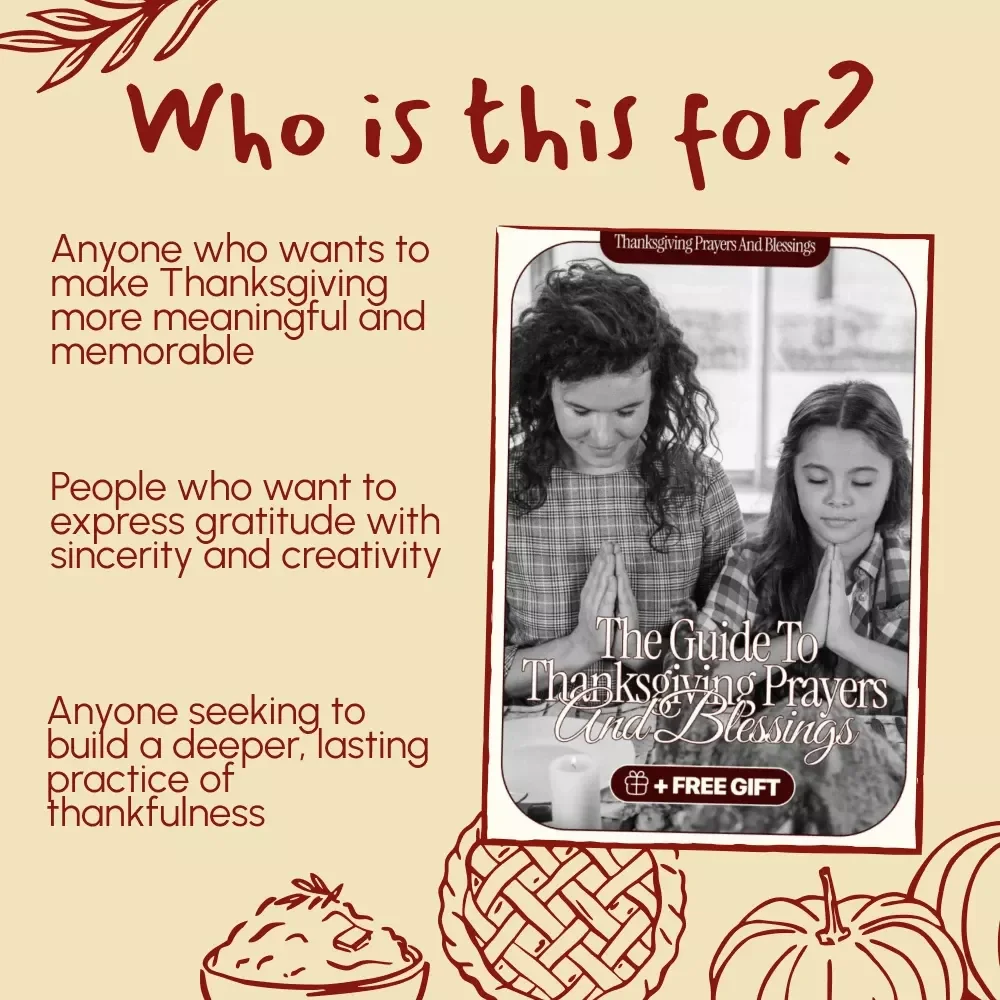 The Guide to Thanksgiving Prayers and Blessings | Printable Gratitude eBook | Digital Download of Thanksgiving Blessings, Family Prayer Guide & Gratitude Journal Prompts