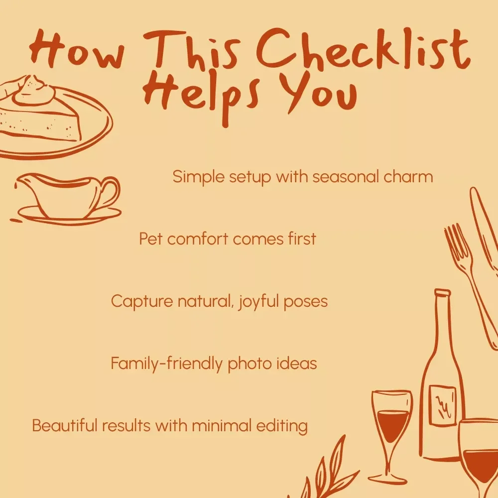 Paw-some Thanksgiving Photoshoot Checklist | Thanksgiving-Themed Pet Photoshoot Ideas | Digital Download Printable Guide for Pet Lovers