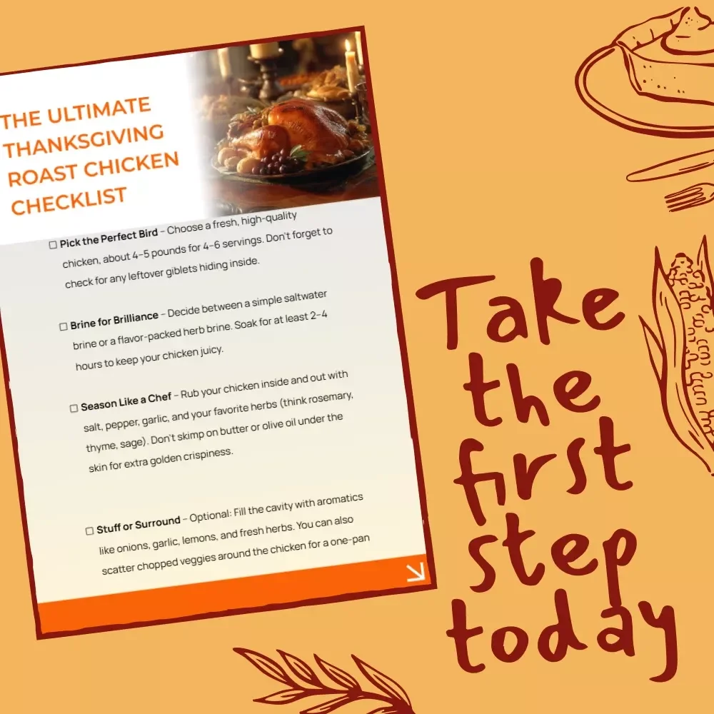 The Ultimate Thanksgiving Roast Chicken Checklist | Printable Kitchen Guide for Perfect Holiday Dinners | Thanksgiving Roast Chicken Recipes Digital Download
