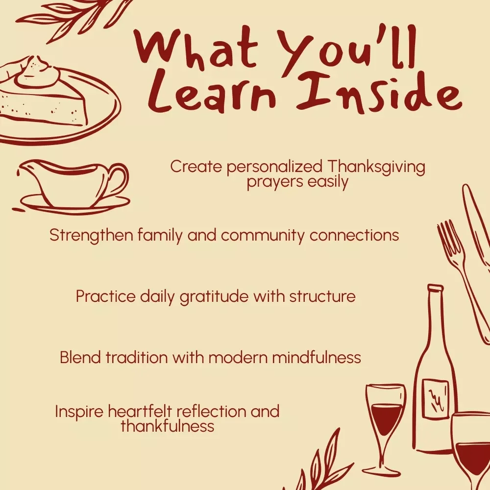 The Guide to Thanksgiving Prayers and Blessings | Printable Gratitude eBook | Digital Download of Thanksgiving Blessings, Family Prayer Guide & Gratitude Journal Prompts