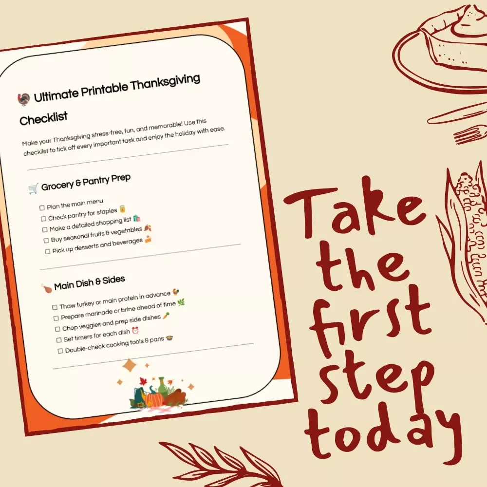Ultimate Printable Thanksgiving Checklist | Stress-Free Holiday Planning Guide | Instant Digital Download