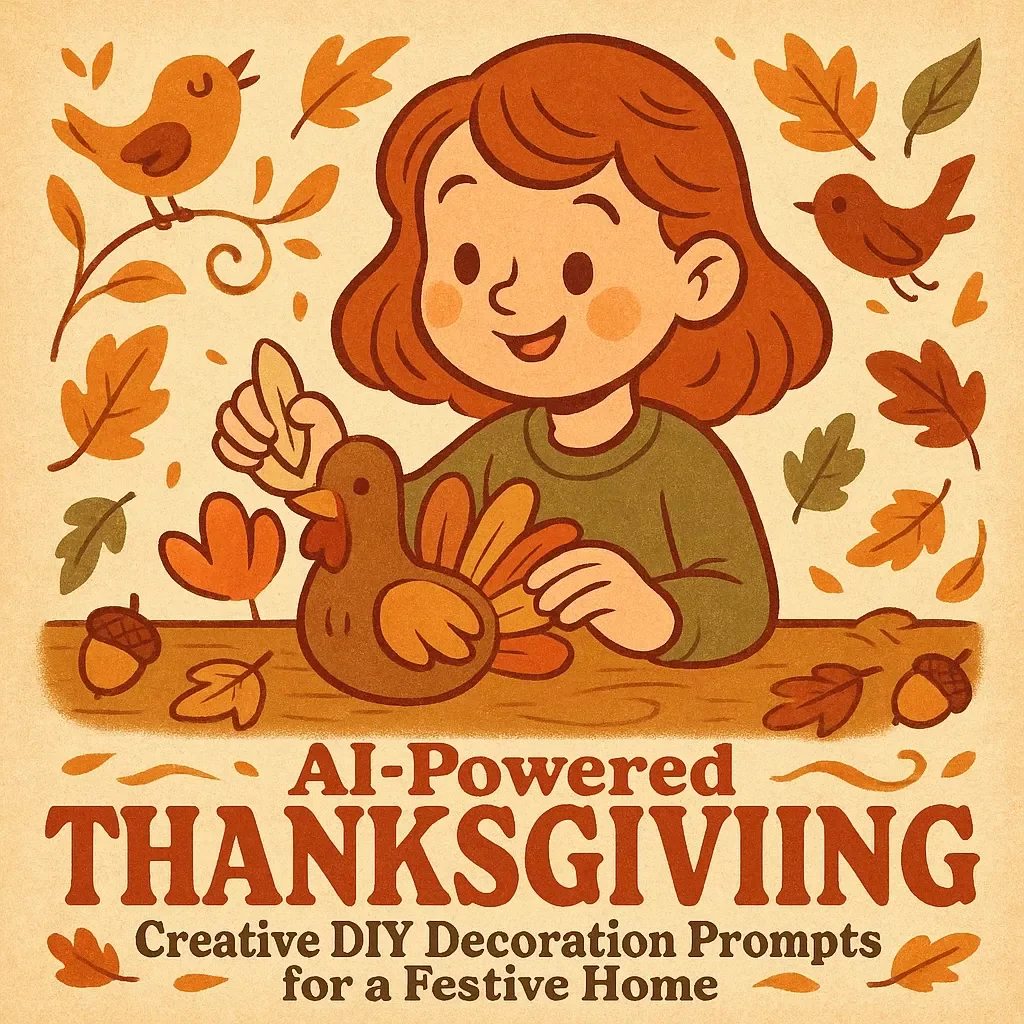 AI-Powered Thanksgiving: Creative DIY Decoration Prompts for a Festive Home | AI Prompts for DIY Thanksgiving Decorations | Digital Guide for Creative Holiday Decor Ideas