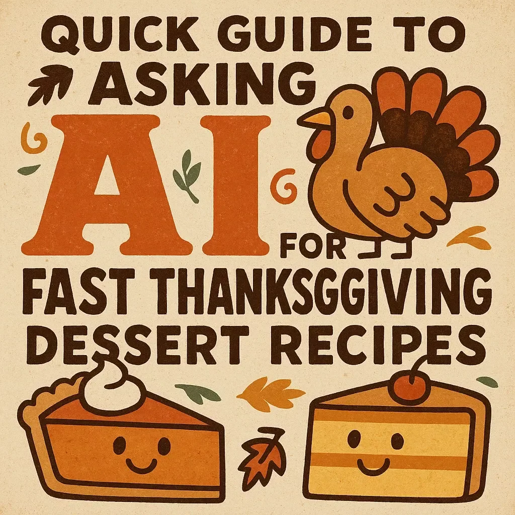Quick Guide to Asking AI for Fast Thanksgiving Dessert Recipes | Printable Digital Checklist for Easy, Time-Saving Holiday Treats | How to Ask AI for Quick Thanksgiving Dessert Recipes