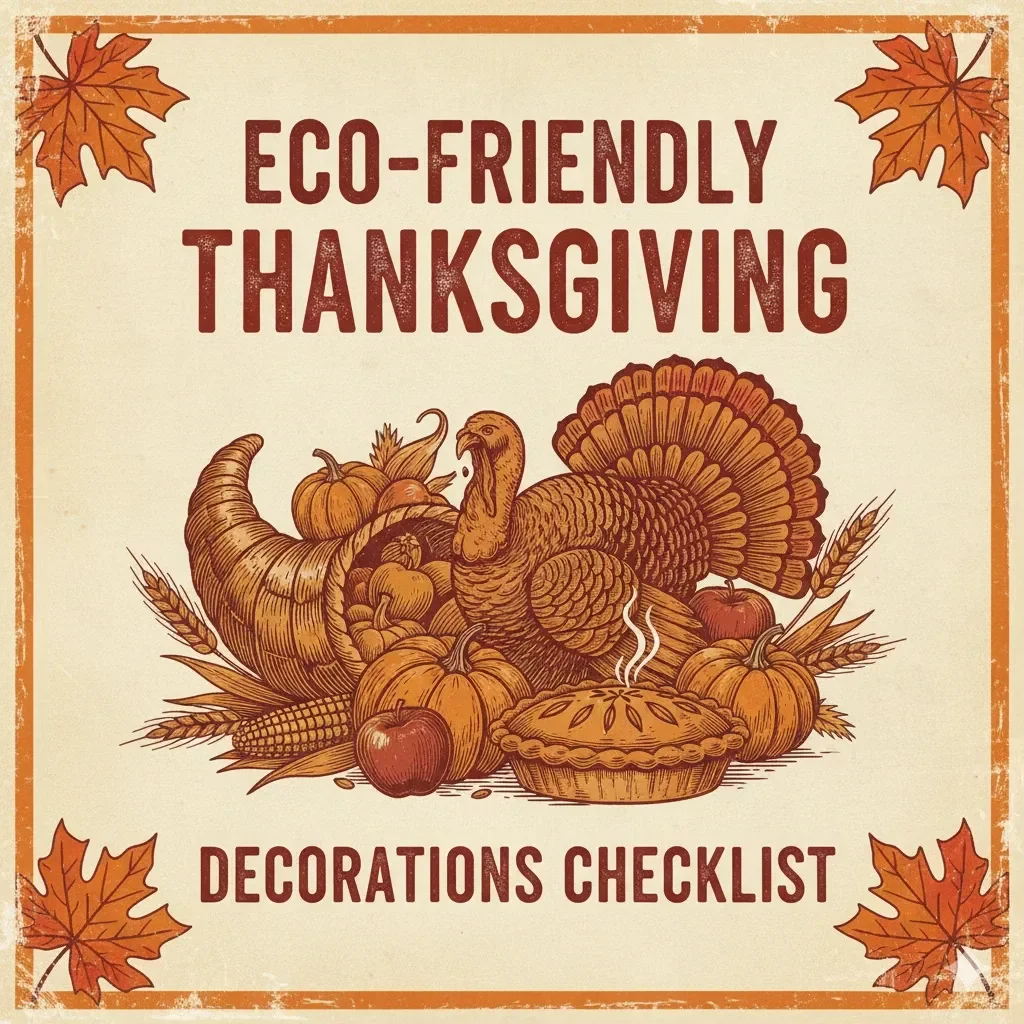 Eco-Friendly Thanksgiving Decorations Checklist | Sustainable Fall Holiday Decor Ideas | Zero Waste Table Setting & Rustic DIY Guide (Digital Download)