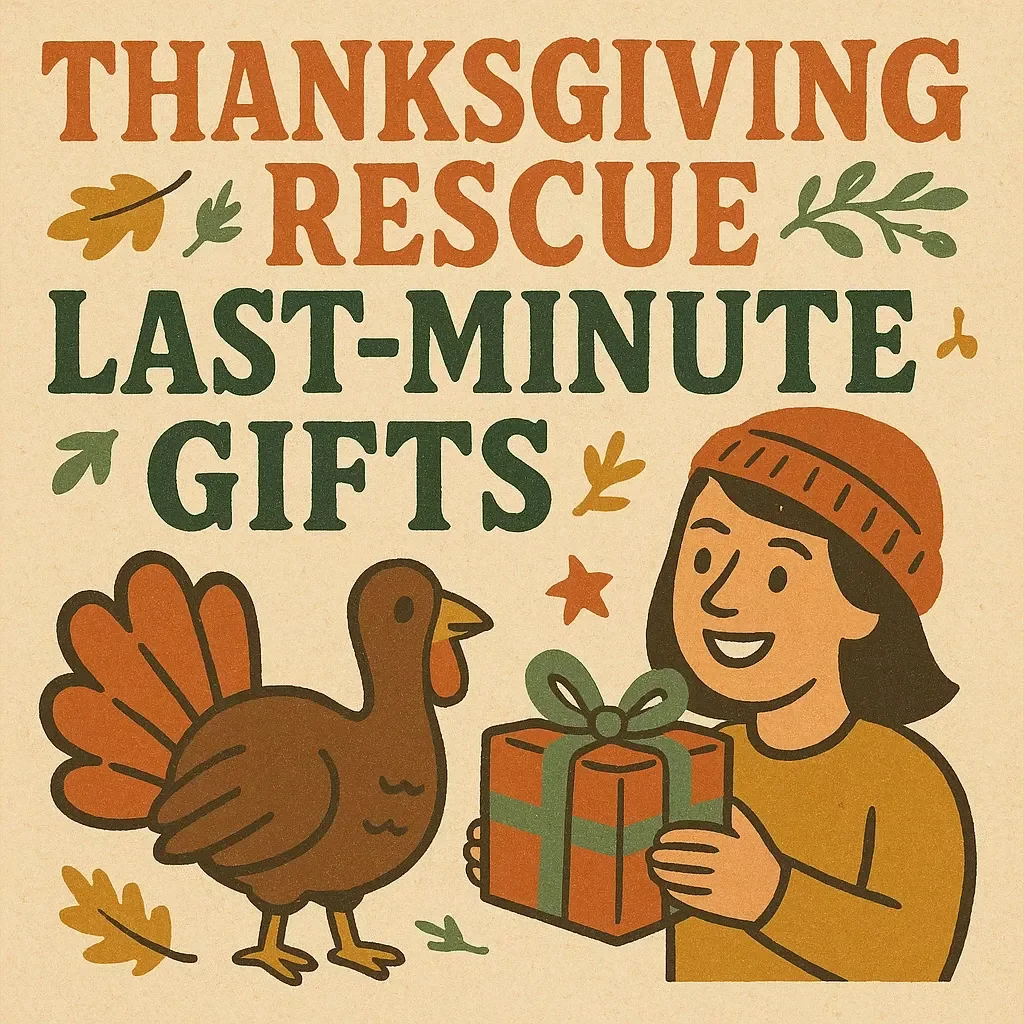 Thanksgiving Rescue: Last-Minute Gifts | Instant Download eBook Guide for Creative, Thoughtful & Easy Last-Minute Thanksgiving Gifts