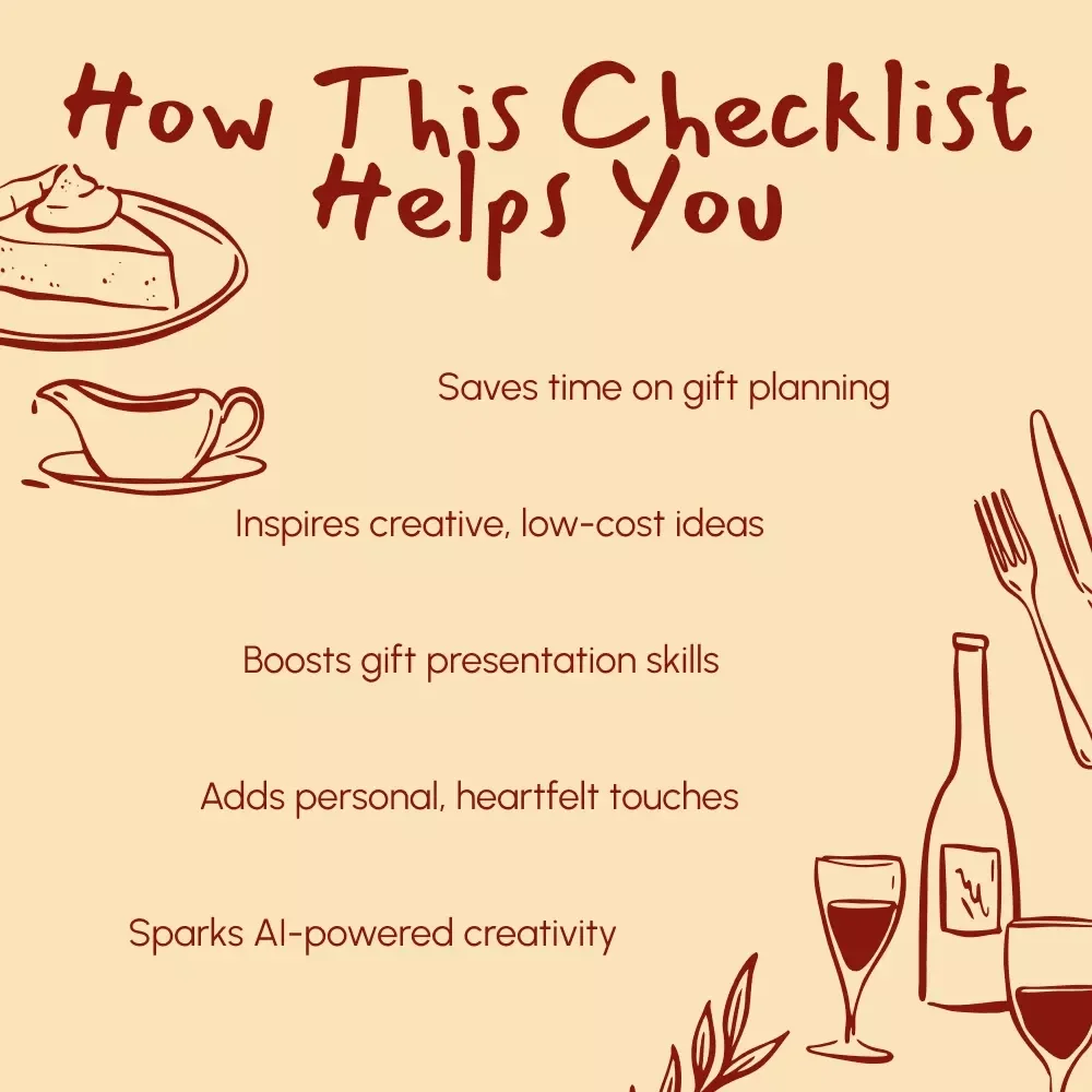 Small Gesture Gifts Checklist for Thanksgiving | Printable Digital Download | Easy DIY Gift Ideas & Thoughtful Gratitude Tokens