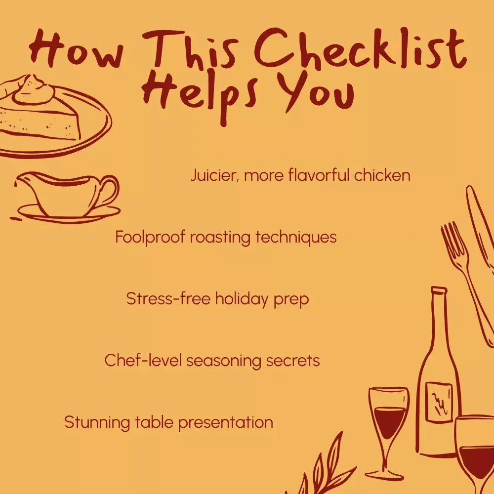 The Ultimate Thanksgiving Roast Chicken Checklist | Printable Kitchen Guide for Perfect Holiday Dinners | Thanksgiving Roast Chicken Recipes Digital Download
