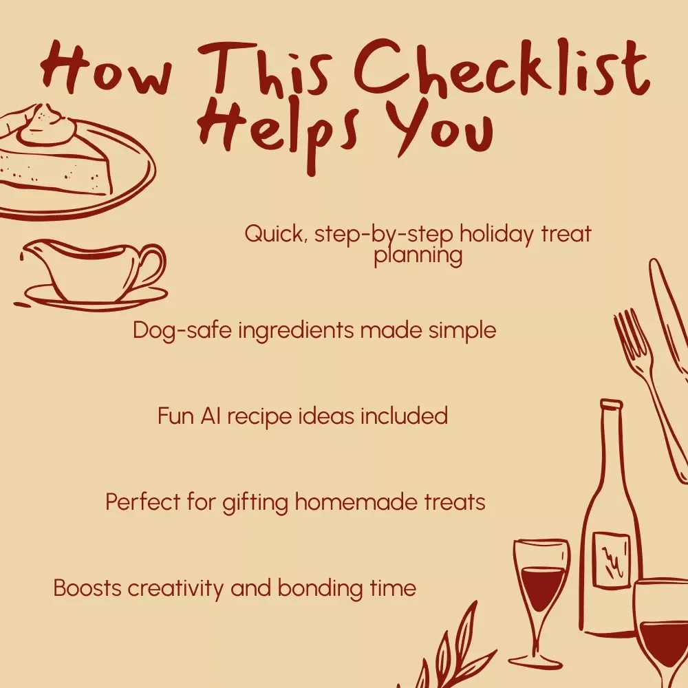 Easy Thanksgiving Dog Treat Checklist | Printable Holiday Pet Guide | DIY Homemade Dog Treat Recipes | Fun Fall Pet eBook for Dog Lovers | Digital Download