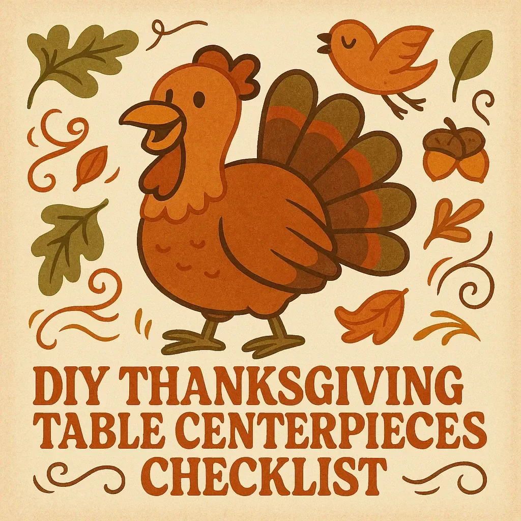 DIY Thanksgiving Table Centerpieces Checklist | Printable Holiday Decor Guide for Rustic, Modern, and Traditional Styles | Easy Fall Table Decor Ideas for Your Thanksgiving Celebration
