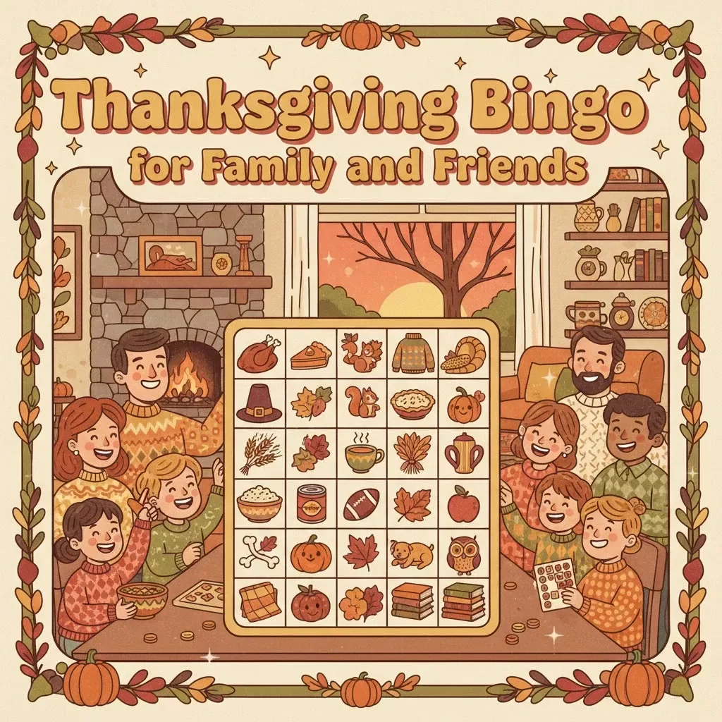 Thanksgiving Bingo for Family and Friends | Printable Holiday Game Guide, Fun Thanksgiving Activity, Family Party eBook, Thanksgiving Bingo Digital Download