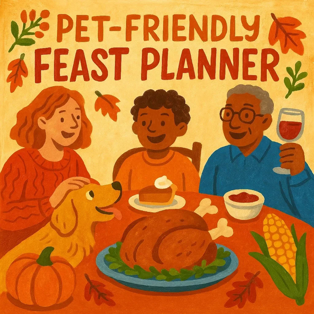 Pet-Friendly Feast Planner | AI-Powered Checklist for a Pet-Safe Thanksgiving Menu | How to Use AI to Plan a Pet-Safe Thanksgiving Menu | Digital Download Guide for Pet Owners