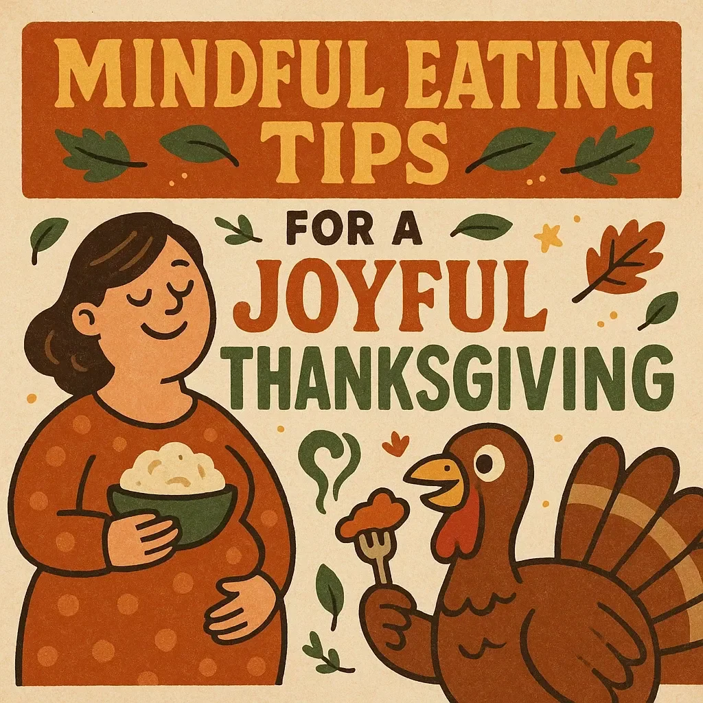 Mindful Eating Tips for a Joyful Thanksgiving | Printable Mindful Eating Checklist | Holiday Wellness & Gratitude Guide | Digital Download for Mindful Holiday Meals