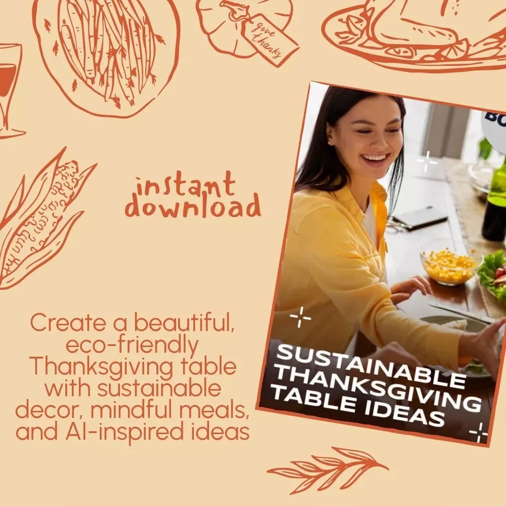 Sustainable Thanksgiving Table Ideas | Eco-Friendly Holiday Decor Guide | Zero Waste, Green Hosting & Digital Download for Conscious Entertaining
