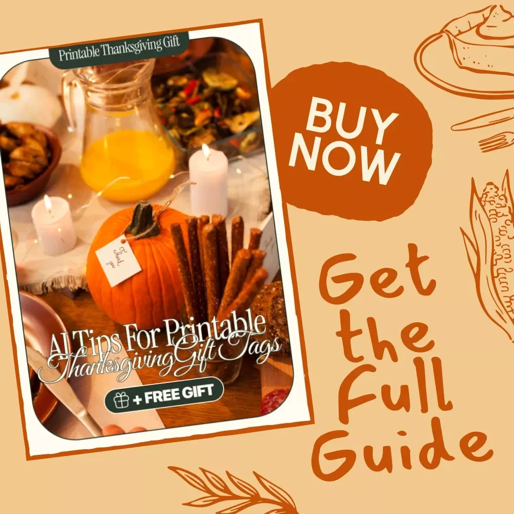 AI Tips for Printable Thanksgiving Gift Tags | Creative Holiday Design Guide for DIY Printable Gift Tags | Learn How to Use AI for Unique, Personalized Thanksgiving Tags