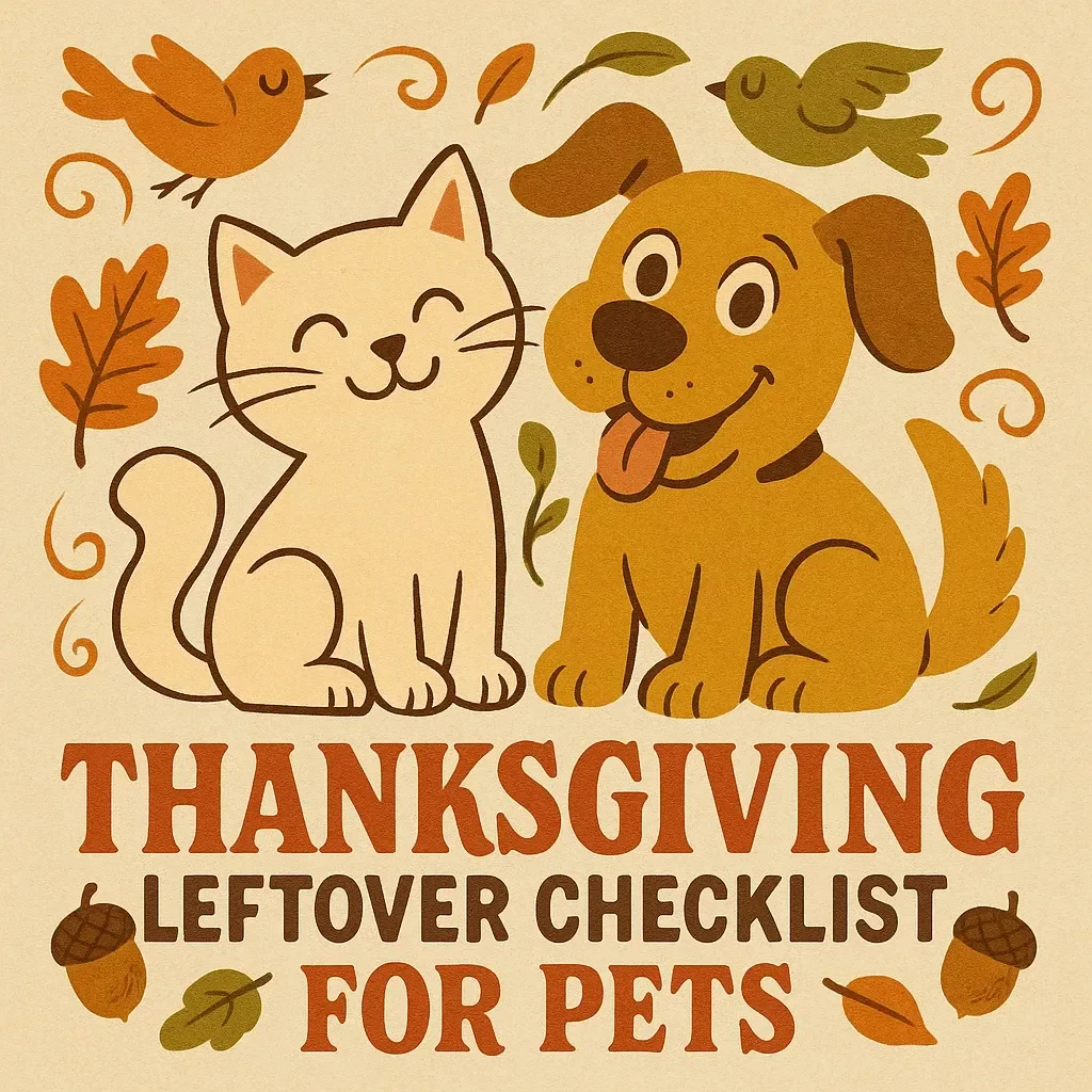 Thanksgiving Leftover Checklist for Pets | Printable Pet-Safe Holiday Food Guide | How to Serve Thanksgiving Leftovers to Pets | Digital Download