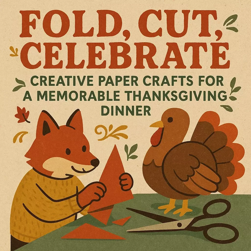 Fold, Cut, Celebrate: Creative Paper Crafts for a Memorable Thanksgiving Dinner | DIY Thanksgiving eBook | Festive Paper Craft Projects for All Ages | Printable Guide for paper crafts for thanksgiving dinner
