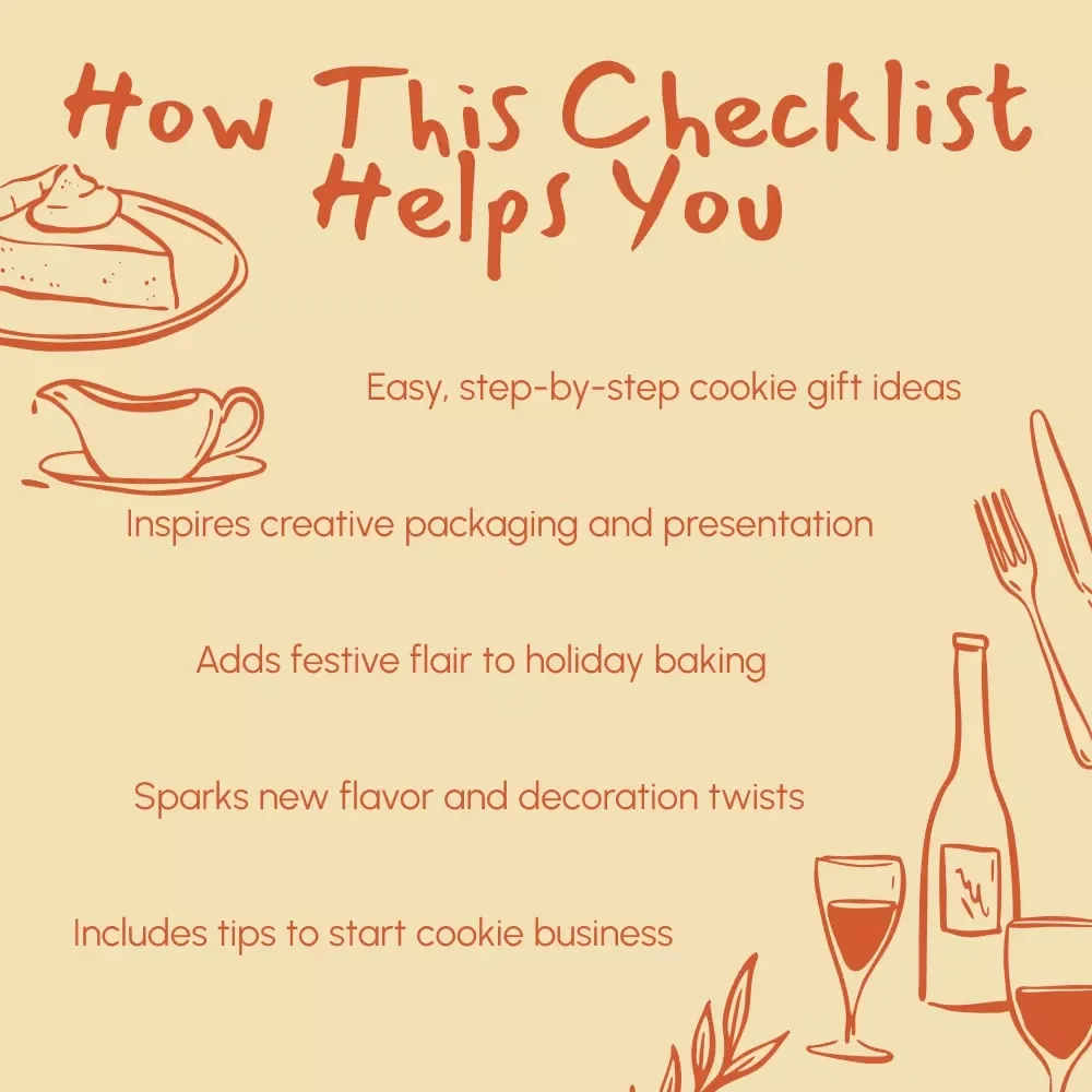 Thanksgiving Cookie Gift Ideas Checklist | Printable Baking Gift Planner | DIY Cookie Gift Inspiration for Friends & Family | Digital Download