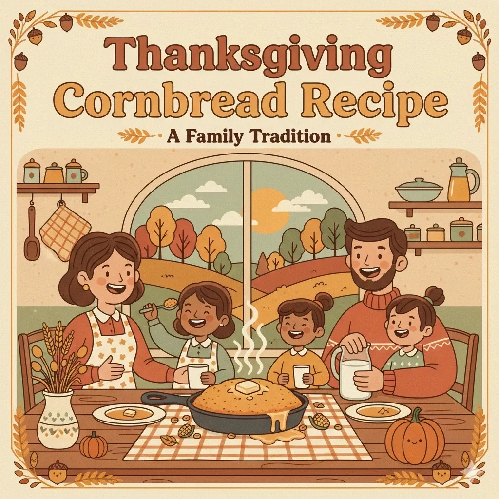 Thanksgiving Cornbread Recipe | Cozy Holiday eBook | Easy Step-by-Step Guide, Family Tradition, and AI Cooking Creativity for Flavor Variations | Perfect Moist Homemade Cornbread Digital Download