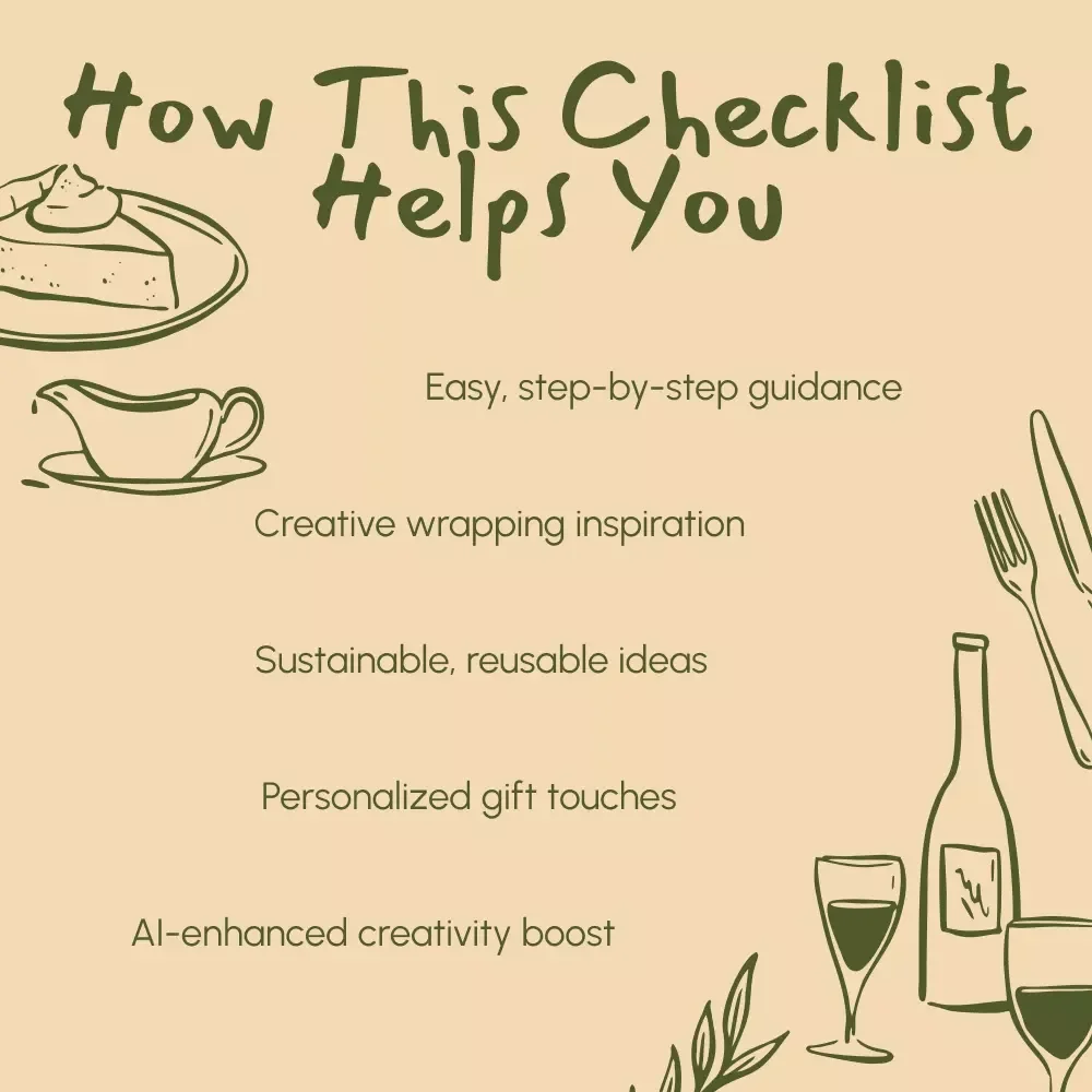 Thanksgiving Gift Wrapping Checklist | Printable Thanksgiving-Themed Gift Wrapping Ideas | Fall Holiday Gift Presentation Guide for Rustic, Cozy Packaging Inspiration