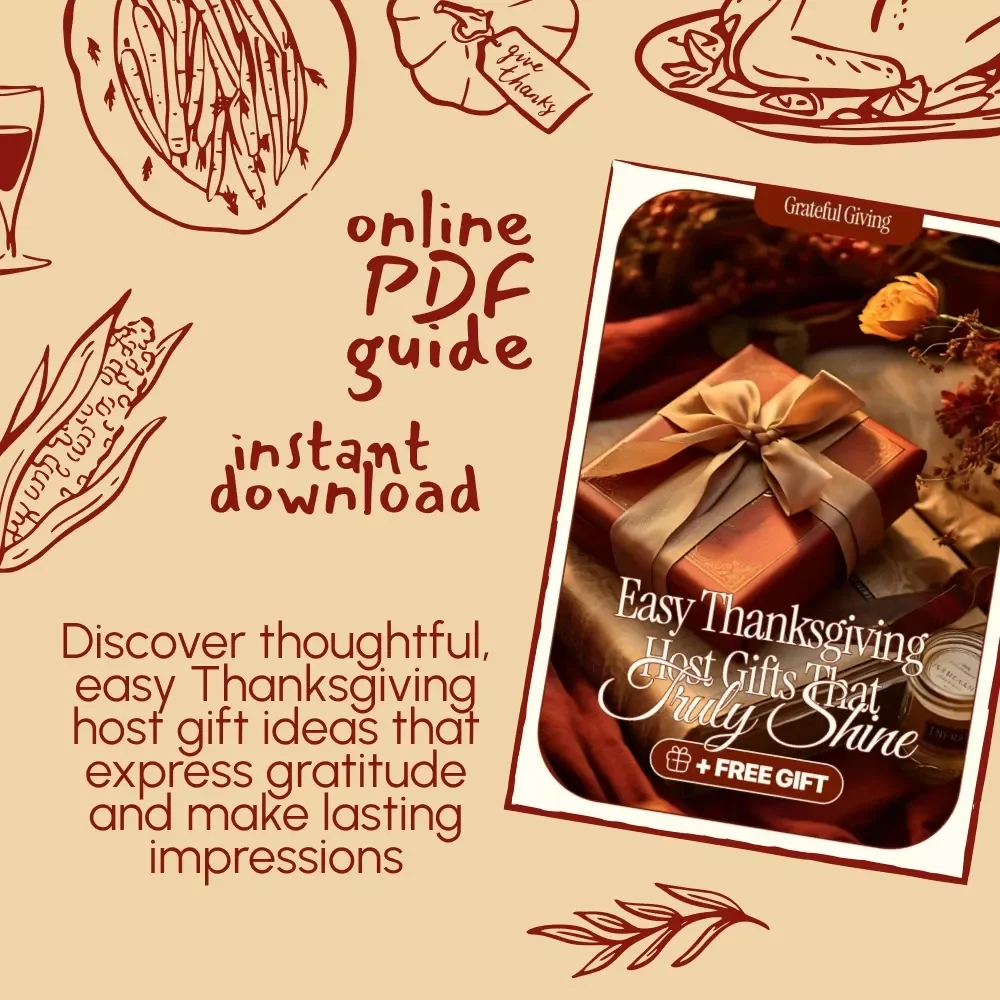 Grateful Giving: Easy Thanksgiving Host Gifts That Truly Shine | Printable Digital Guide for Easy Thanksgiving Gifts for Hosts | Thanksgiving Host Gift Ideas eBook