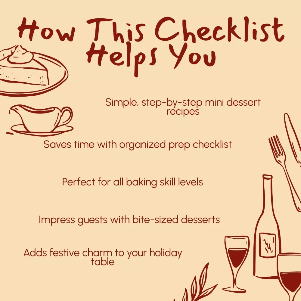 Sweet Mini Delights: Your Ultimate Thanksgiving Dessert Checklist | Printable Mini Dessert Guide, Digital Download, Holiday Baking Planner, Thanksgiving Party Recipes