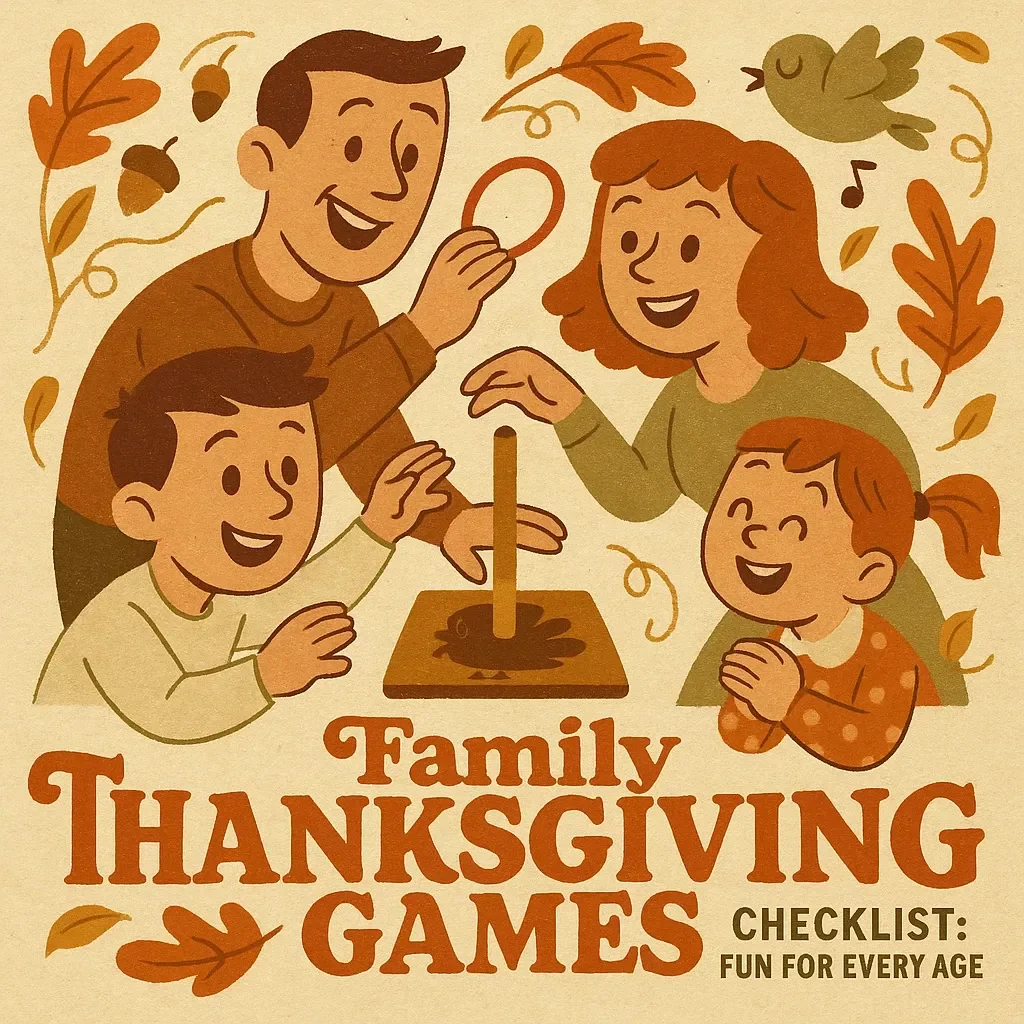 Family Thanksgiving Games Checklist: Fun for Every Age | Printable Family Thanksgiving Games, Holiday Party Activities & Kids’ Entertainment Ideas