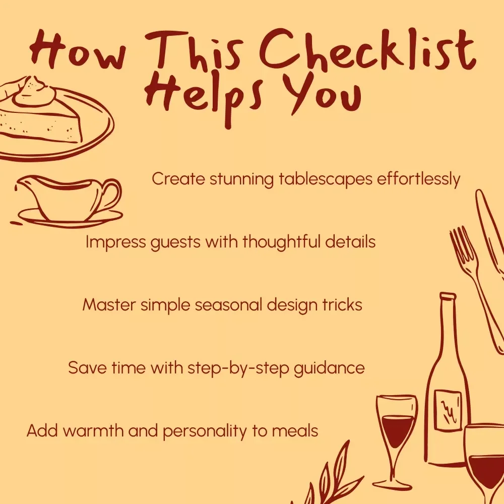 Feast-Ready Table Magic | Thanksgiving Table Decorating Ideas Checklist | Digital Download for Effortless Holiday Styling