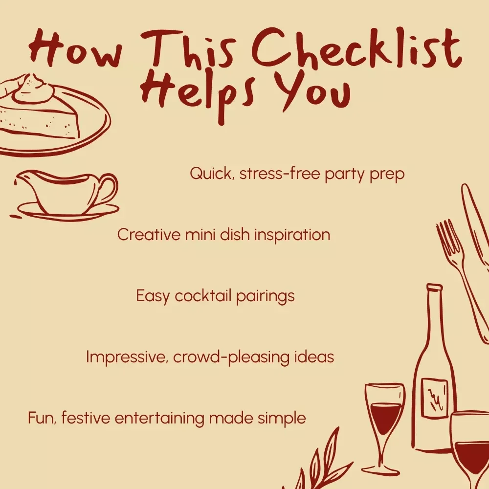 Tiny Tastings, Big Flavor: Thanksgiving Cocktail Hour Checklist | Printable Small Bites for Thanksgiving Cocktail Hour Guide