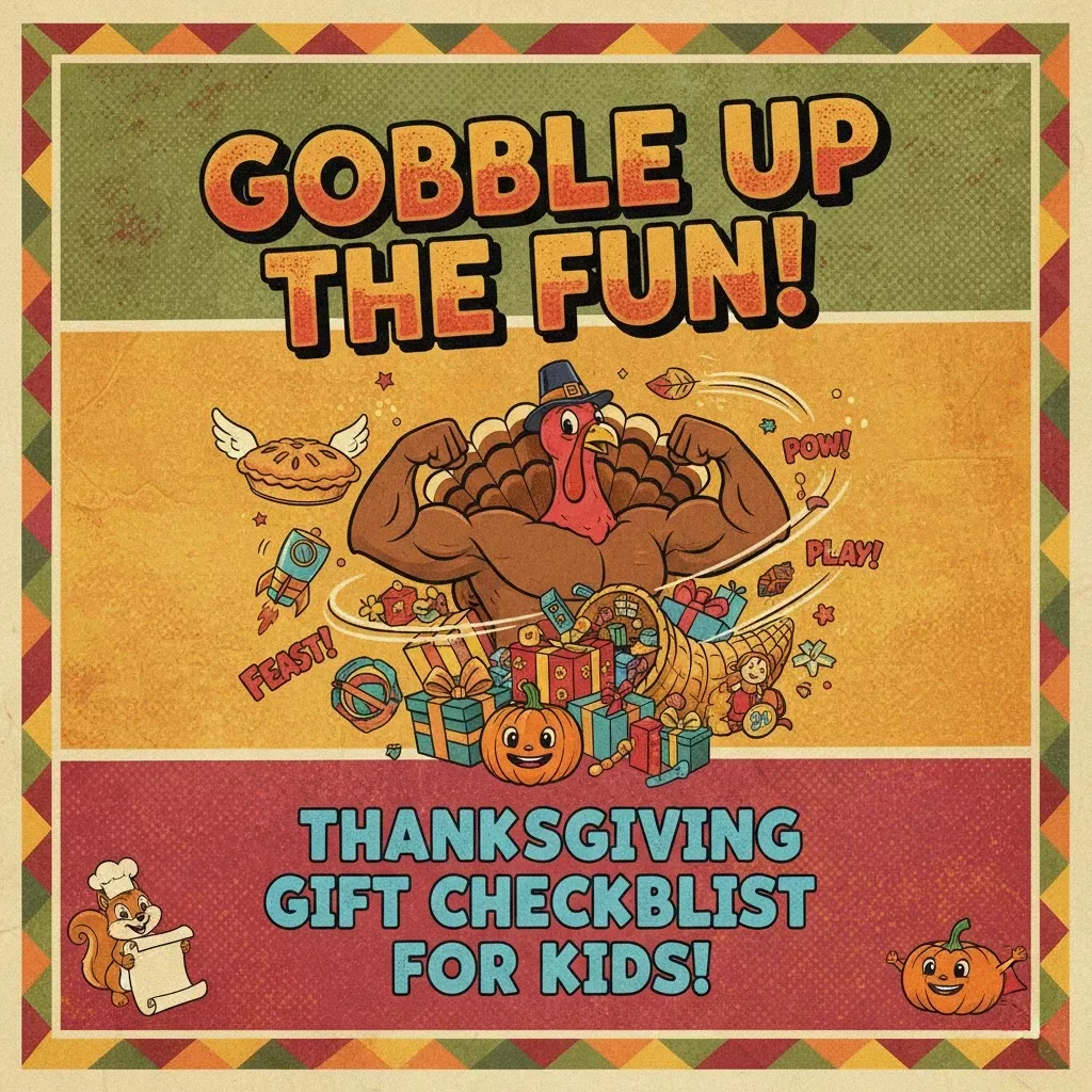 Gobble Up the Fun! Thanksgiving Gift Checklist for Kids | Fun Thanksgiving Gifts for Kids | Printable Holiday Gift Planner & Digital Download
