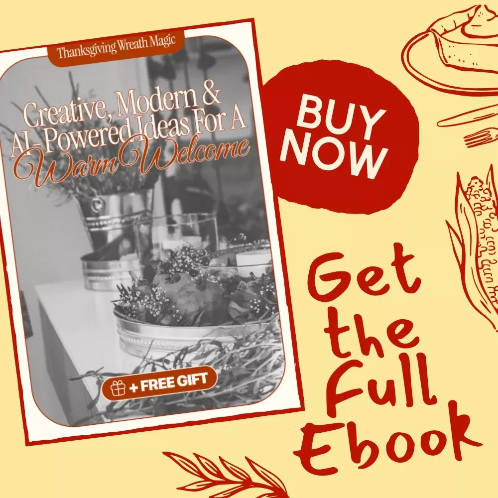 Thanksgiving Wreath Magic: Creative, Modern & AI-Powered Ideas for a Warm Welcome | Digital eBook | Thanksgiving Wreath Ideas, DIY Guide & AI Creativity Tips