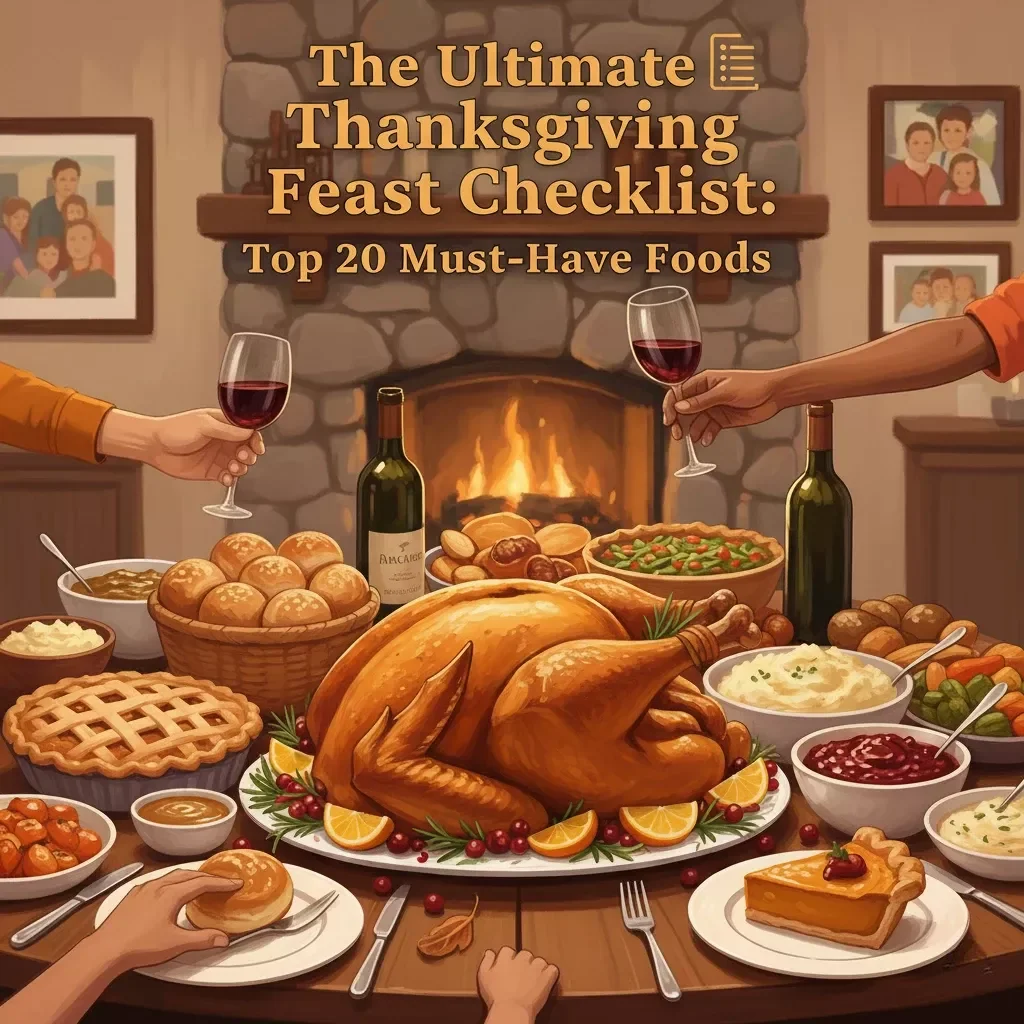 The Ultimate Thanksgiving Feast Checklist: Top 20 Must-Have Foods | Printable Thanksgiving Dinner Planner | Digital Download eBook & Holiday Meal Guide