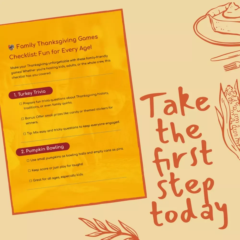 Family Thanksgiving Games Checklist: Fun for Every Age | Printable Family Thanksgiving Games, Holiday Party Activities & Kids’ Entertainment Ideas