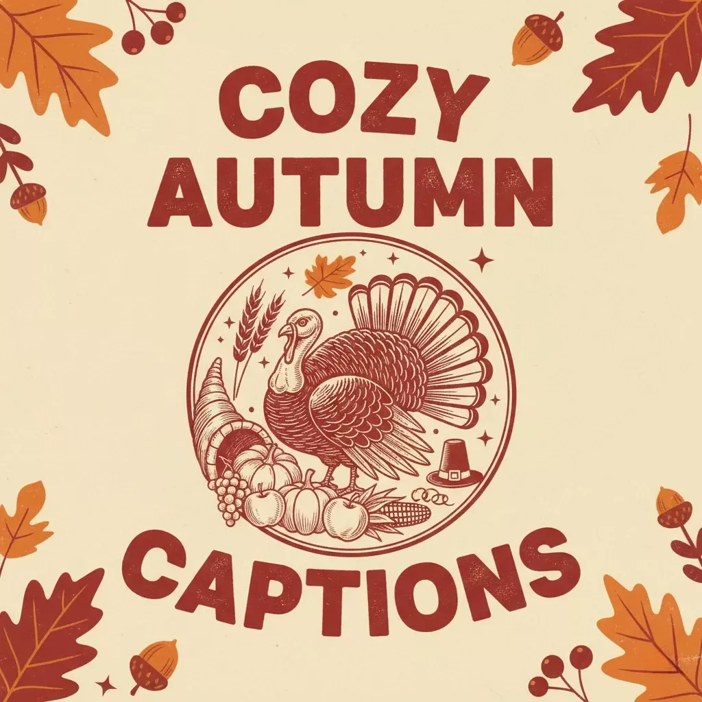 Cozy Autumn Captions | Fall Instagram Caption Guide, AI Prompts & Thanksgiving Social Media Content Ideas | Digital Download for Bloggers, Creators & Small Businesses