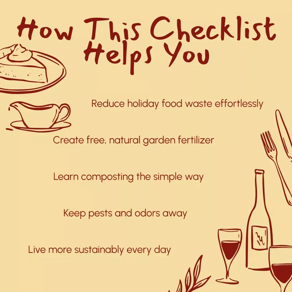 Composting Your Thanksgiving Leftovers Checklist | Eco-Friendly Holiday Waste Guide | Zero-Waste Kitchen Printable | Sustainable Living Digital Download