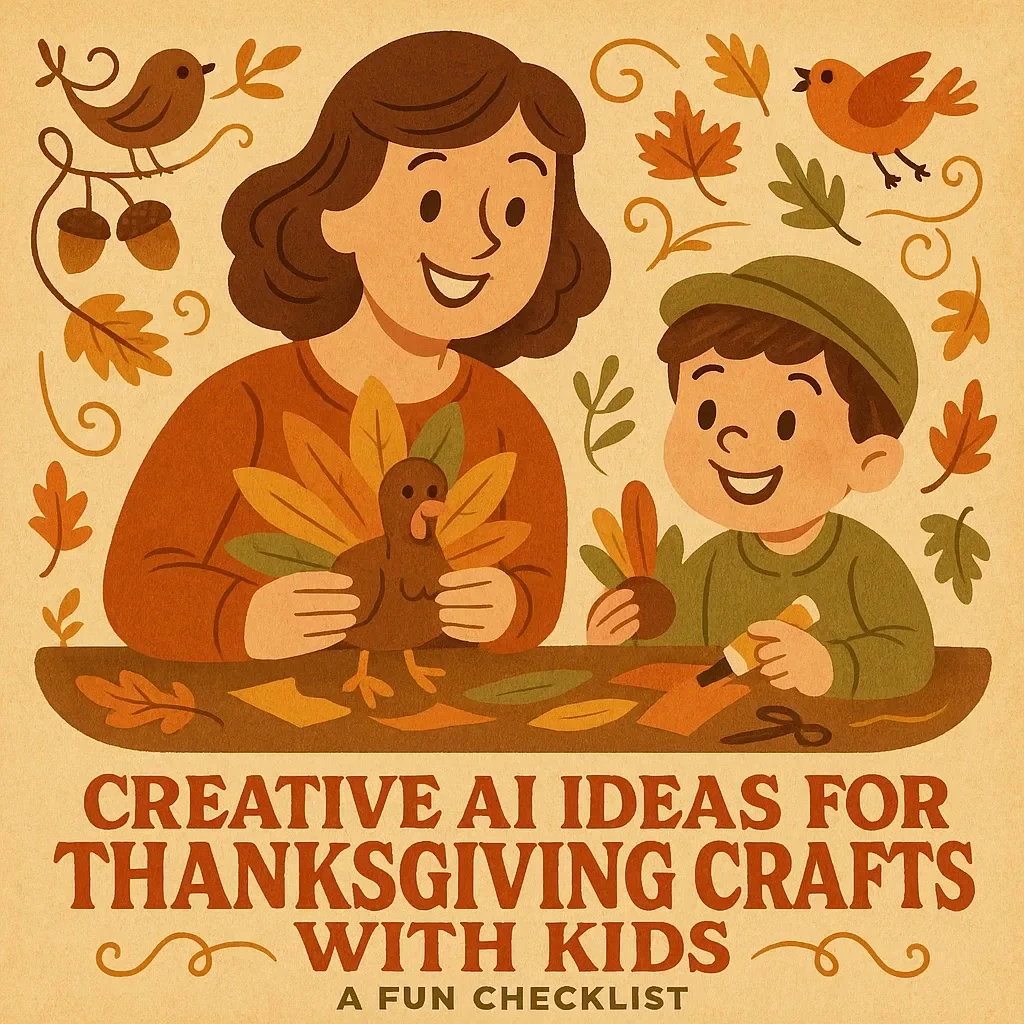 Creative AI Ideas for Thanksgiving Crafts with Kids: A Fun Checklist | AI Ideas for Thanksgiving Crafts for Kids | Printable Holiday Craft Guide