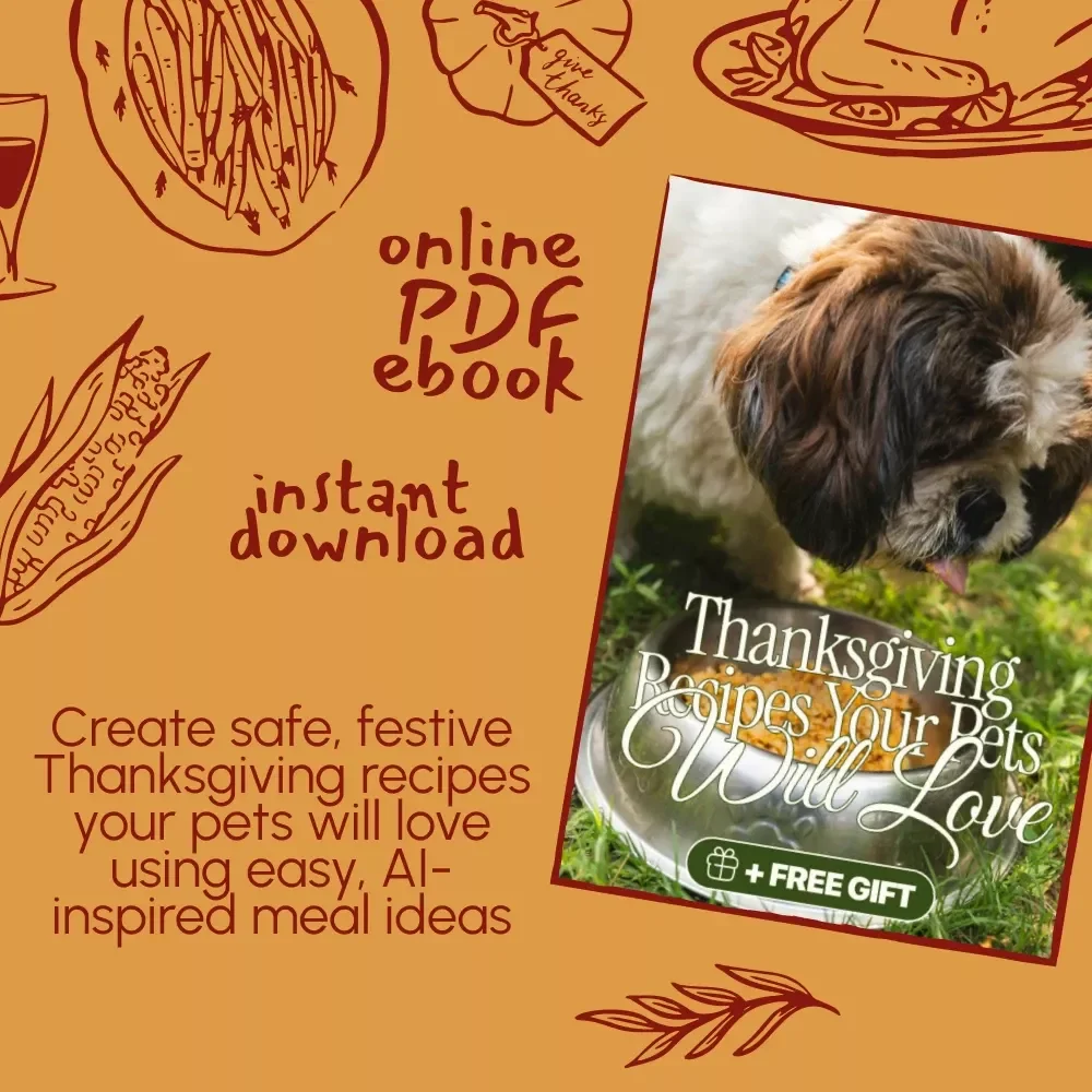Thanksgiving Recipes Your Pets Will Love | Pet-Friendly Holiday eBook for Dogs & Cats | AI-Generated Pet Treat Ideas | Digital Download Guide for Homemade Thanksgiving Pet Meals