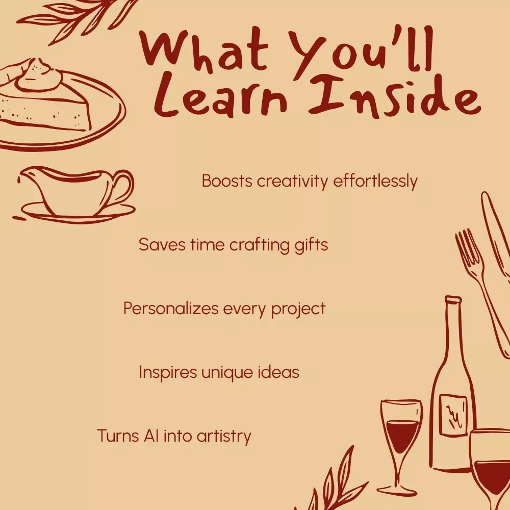 Using AI to Design DIY Thanksgiving Gifts – Printable Digital Guide for Creative Makers | AI Prompts for Making DIY Thanksgiving Gifts | Learn How to Use Artificial Intelligence for Handmade Holiday Ideas