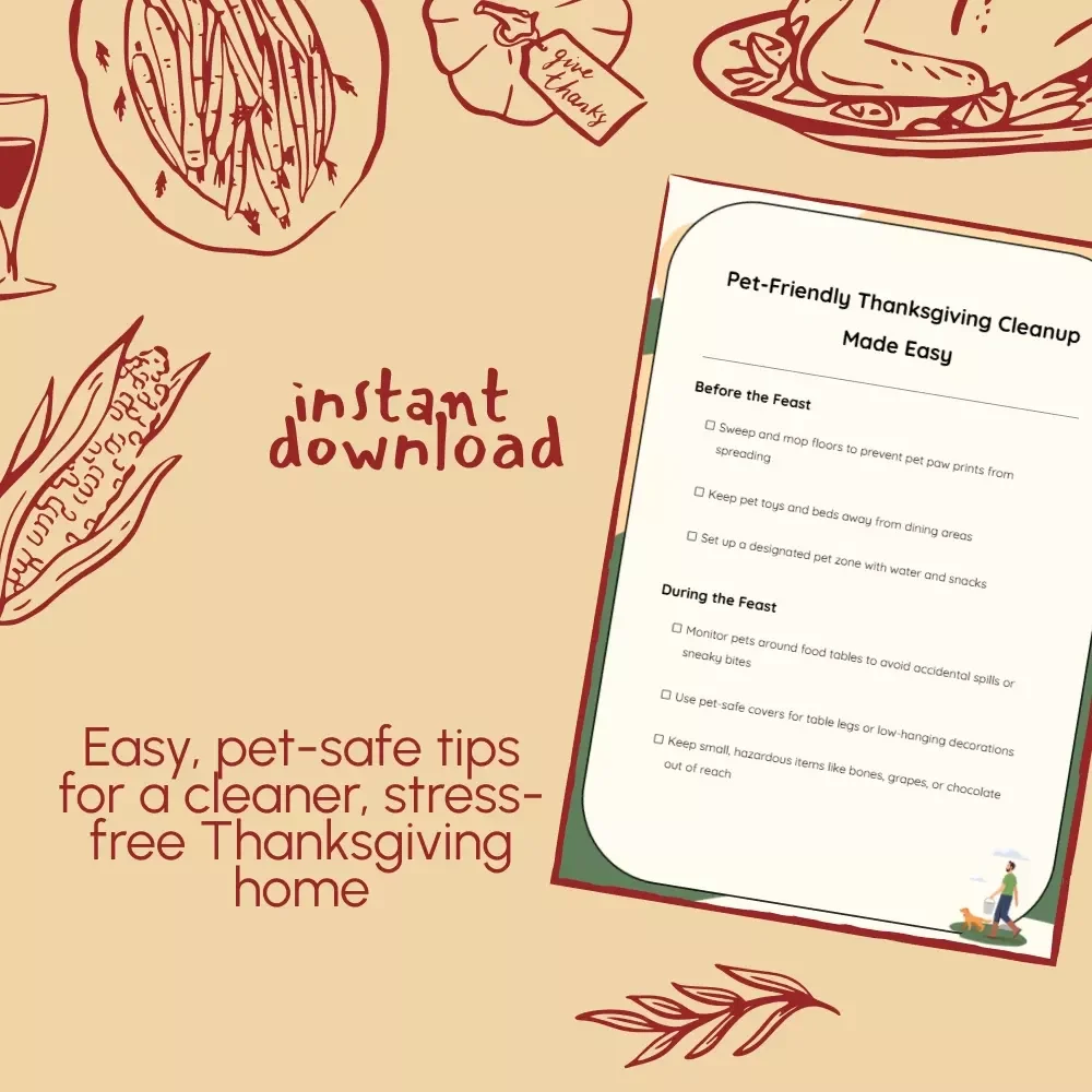 Pet-Friendly Thanksgiving Cleanup Made Easy | Printable Checklist | pet-friendly thanksgiving cleanup tips for a Stress-Free Holiday Home